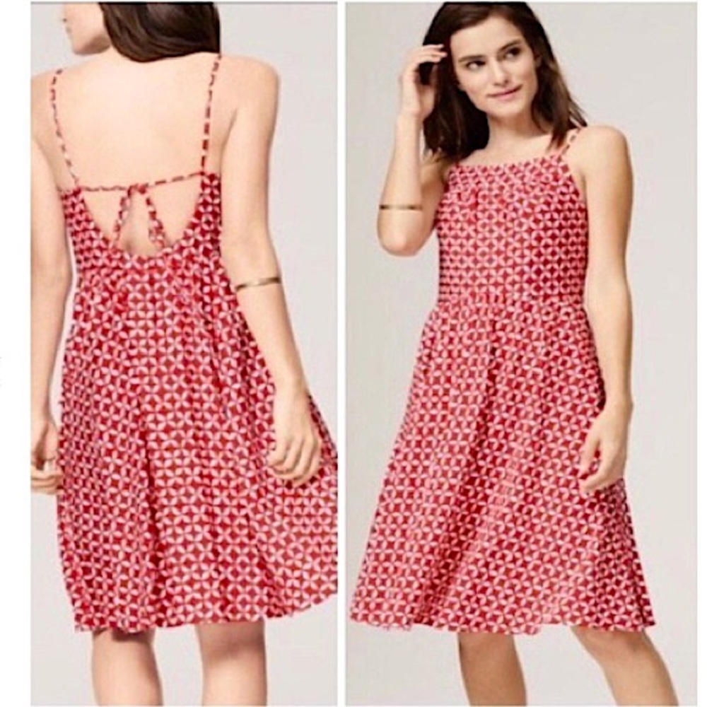 LOFT Retro 100% Cotton Low-Back Dress